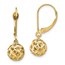 14k Yellow Gold Bead Dangle Leverback Earrings