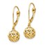 14k Yellow Gold Bead Dangle Leverback Earrings
