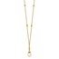 14k Yellow Gold Beaded Chain w/5 mm FW Pearl Necklace - 18 in.