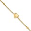 14K Yellow Gold Beaded Puff Heart 7.75in Bracelet - 7.75 in.