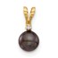 14K Yellow Gold Black Pearl .01ct Diamond Pendant - 11.5 mm