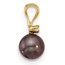 14K Yellow Gold Black Pearl .01ct Diamond Pendant - 11.5 mm
