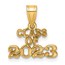 14K Yellow Gold Block CLASS OF 2024 Charm - 16.1 mm