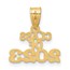 14K Yellow Gold Block CLASS OF 2024 Charm - 16.1 mm