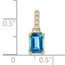 14K Yellow Gold Blue Topaz and Pendant - 15.9 mm