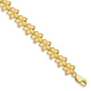 14k Yellow Gold Brushed & D/C Plumeria Bracelet - 7.25 in.
