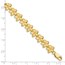 14k Yellow Gold Brushed & D/C Plumeria Bracelet - 7.25 in.