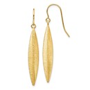 14k Yellow Gold Brushed Dangle Earrings