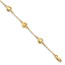 14k Yellow Gold Brushed & Polished Hearts Bracelet - 7 in.