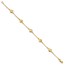 14k Yellow Gold Brushed & Polished Hearts Bracelet - 7 in.
