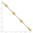 14k Yellow Gold Brushed & Polished Hearts Bracelet - 7 in.