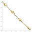 14k Yellow Gold Brushed & Polished Stars Bracelet - 7 in.