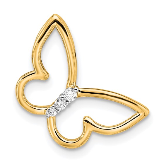 14K Yellow Gold Butterfly Chain Slide - 18.5 mm 14K Yellow Gold Butterfly Chain Slide - 18.5 mm