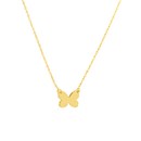 14K Yellow Gold Butterfly Rope Necklace - 16"-18"