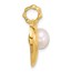 14K Yellow Gold Button Cultured Pearl Heart Pendant - 24 mm
