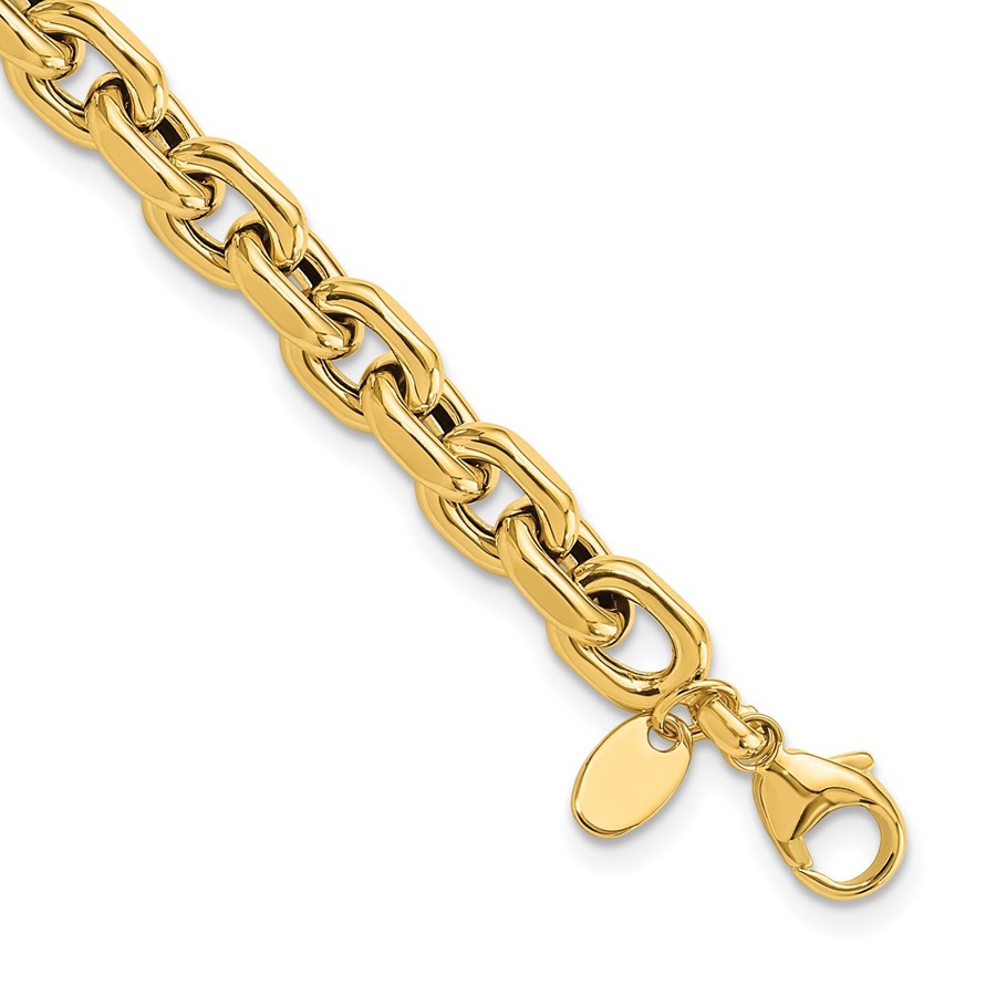 14K Yellow Gold Cable Link Bracelet - 7.5 in.