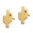 14k Yellow Gold Cactus Cubic Zirconia Stud Earrings