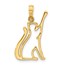 14K Yellow Gold Cat Reaching Pendant - 25 mm