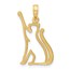 14K Yellow Gold Cat Reaching Pendant - 25 mm