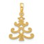 14K Yellow Gold Christmas Tree Pendant - 17.5 mm