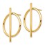 14k Yellow Gold Circle & Bar Post Earrings