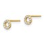 14k Yellow Gold Circle Cubic Zirconia Post Earrings