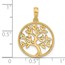 14K Yellow Gold Circle with Tree Charm - 25.2 mm