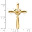 14K Yellow Gold Citrine Cross w/Heart Chain Slide - 26.8 mm
