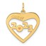 14K Yellow Gold CLASS OF 2023 Cut Out Heart Charm - 23.6 mm