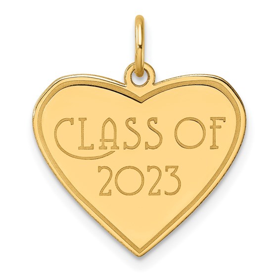 14K Yellow Gold Class of 2023 Heart Charm - 22.5 mm 14K Yellow Gold Class of 2023 Heart Charm - 22.5 mm