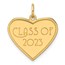 14K Yellow Gold Class of 2023 Heart Charm - 22.5 mm