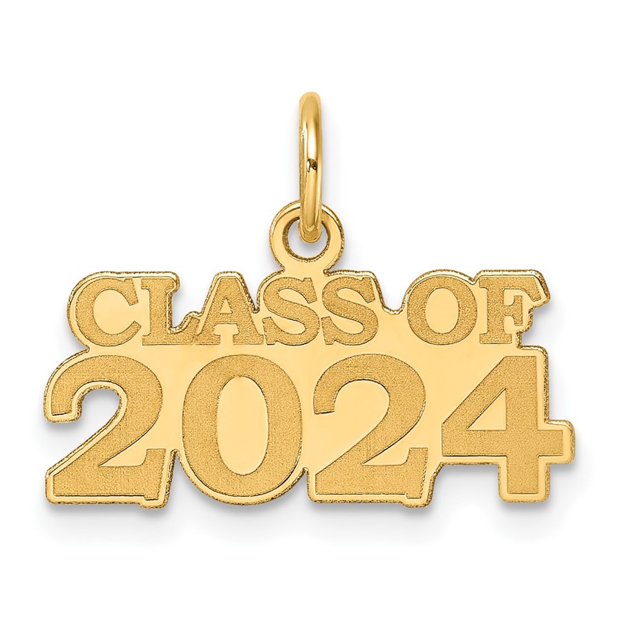 14K Yellow Gold CLASS OF 2024 Charm 15.6 mm