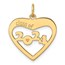14K Yellow Gold CLASS OF 2024 Cut Out Heart Charm - 23.6 mm