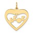 14K Yellow Gold CLASS OF 2024 Cut Out Heart Charm - 23.6 mm