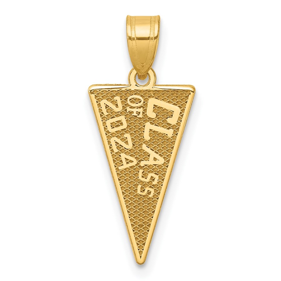 14K Yellow Gold Class Of 2024 Flag / Graduation Charm - 23.6 mm