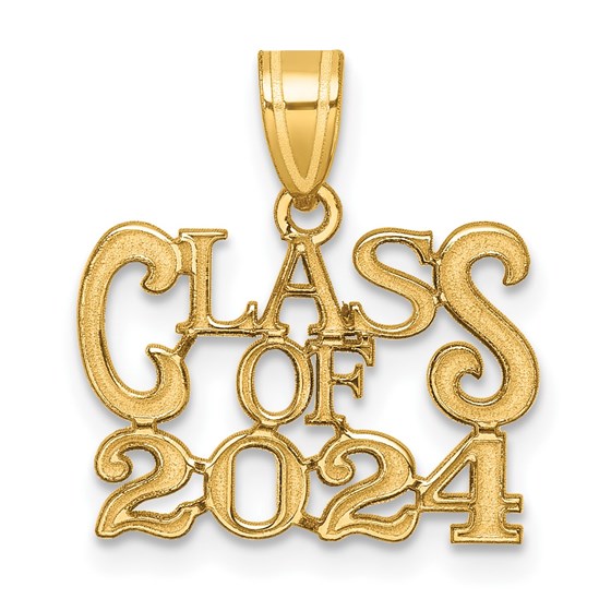 14K Yellow Gold CLASS OF 2024 Graduation Charm 18.5 mm