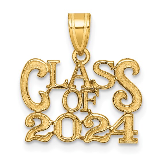 14K Yellow Gold CLASS OF 2024 Graduation Charm - 18.5 mm