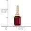 14K Yellow Gold Created Ruby and Diamond Pendant - 15.9 mm