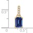 14K Yellow Gold Created Sapphire and Pendant - 15.9 mm