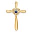 14K Yellow Gold Created Sapphire Cross Chain Slide - 26.8 mm