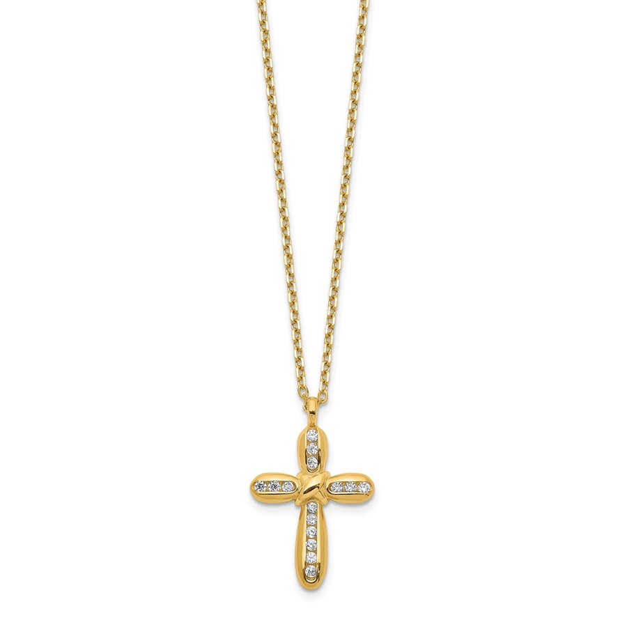 Yellow gold cz necklace Clearance