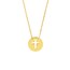 14K Yellow Gold Cross Mini Disc Pendant Rope Necklace - 16"-18"