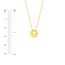 14K Yellow Gold Cross Mini Disc Pendant Rope Necklace - 16"-18"