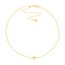 14K Yellow Gold Cross Necklace w/ Saturn Chain - 16 in.