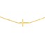 14K Yellow Gold Cross Necklace w/ Saturn Chain - 16 in.