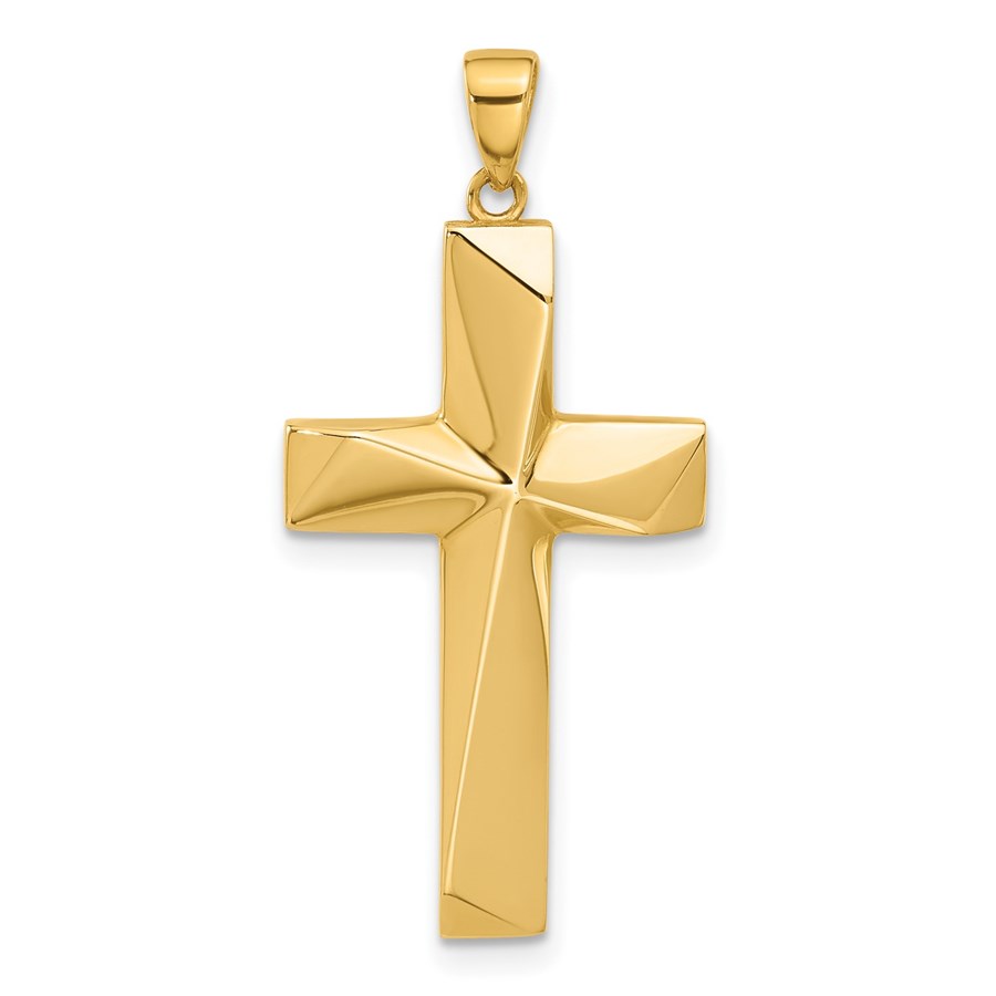 14K Yellow Gold Cross Pendant - 36.4 mm
