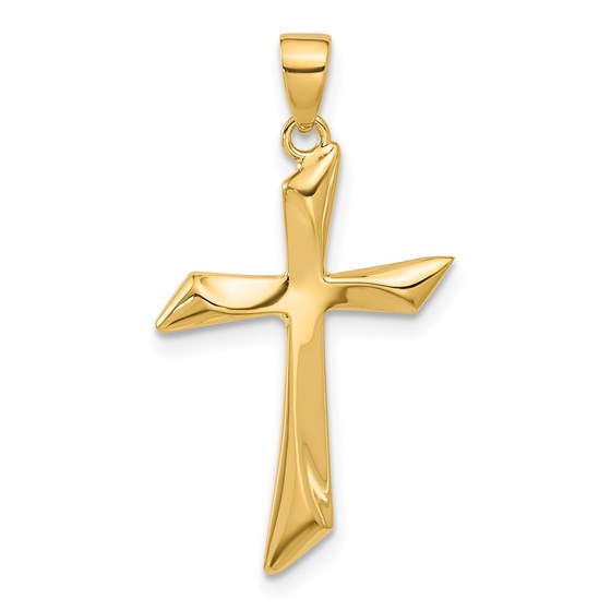 14K Yellow Gold Cross Pendant in.
