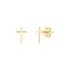 14K Yellow Gold Cross Stud Earrings