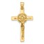14K Yellow Gold Crucifix and St Benedict Pendant - 31 mm