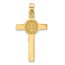 14K Yellow Gold Crucifix and St Benedict Pendant - 31 mm